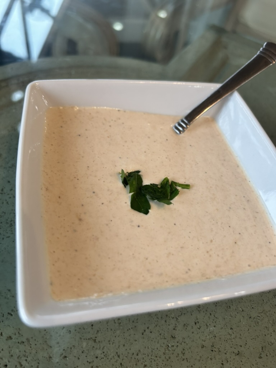 Creamy Horseradish Sauce in a serving dish