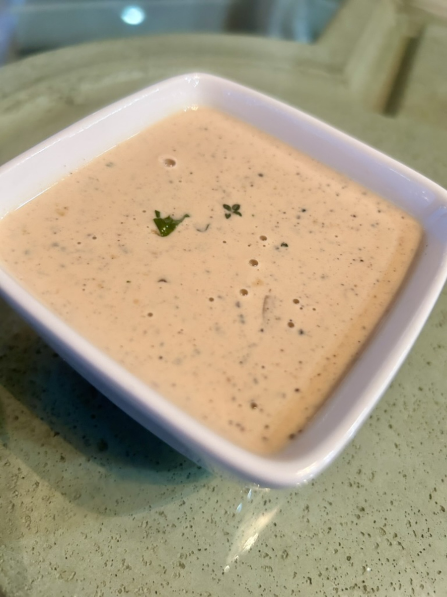 Simmer peppercorn sauce while stirring until ready to serve. Serve with chicken, pork, or beef.