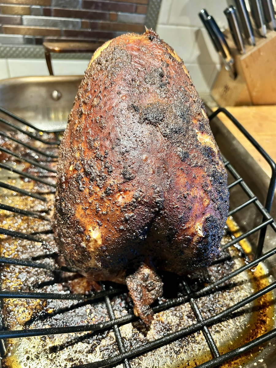 Smoked Turkey Breast hot from the smoker.